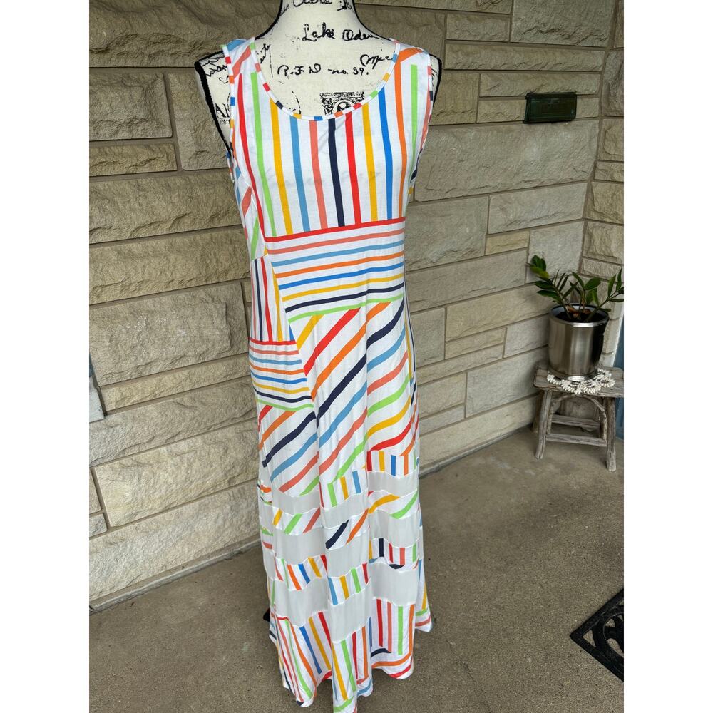 90s maxi dress patchwork mesh rainbow flaw